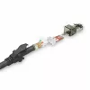 ACT nero 1 m S/FTP CAT6A IDC 4PPoE / PoE++ 100W LSZH cavo patch, senza linguette con connettori RJ45