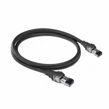 ACT nero 2 metri S/FTP CAT6A IDC 4PPoE / PoE++ 100W LSZH cavo patch snagless con connettori RJ45