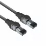 ACT nero 1,5 m S/FTP CAT6A IDC 4PPoE / PoE++ 100W LSZH cavo patch con protezione linguette e connettori RJ45