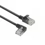 ACT nero 2 metri U/UTP CAT6A LSZH cavo patch Slimline con connettori RJ45 90° angolato a sinistra su dritto
