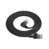 ACT nero 2 metri U/UTP CAT6A LSZH cavo patch Slimline con connettori RJ45 90° angolato a sinistra su dritto