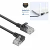 ACT nero 2 metri U/UTP CAT6A LSZH cavo patch Slimline con connettori RJ45 90° angolato a sinistra su dritto