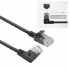 ACT nero 1 metro U/UTP CAT6A LSZH cavo patch Slimline con connettori RJ45 90° ad angolo retto su dritto