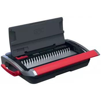 GBC CombBind® CB15 rilegatrice manuale, rilegatrice a pettine, manuale, 165 fogli, nero, rosso