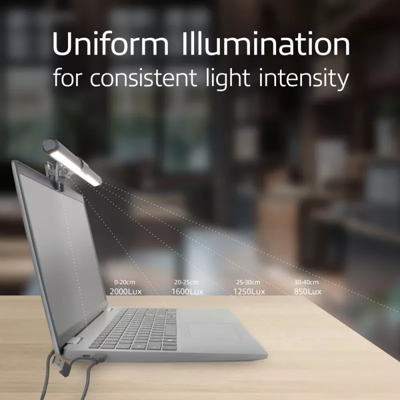Barra LED per laptop a clip ACT AC8050, dimmerabile, alimentata via USB