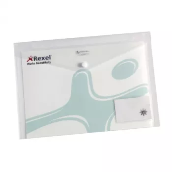 Rexel Ice Popper Wallet con porta biglietti da visita A4 trasparente (5)