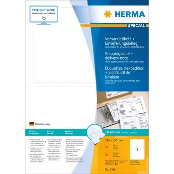 Etichetta di spedizione + documento di trasporto HERMA 8316