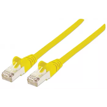 Intellinet Cavo patch di rete, Cat6, 5m, giallo, rame, S/FTP, LSOH / LSZH, PVC, RJ45, contatti dorati, protezione anti-piega, con scarico di trazione, garanzia a vita