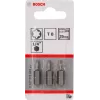 Bosch 2607001601 inserto per cacciavite Torx T8, extra duro, C 6.3, 3 pz.