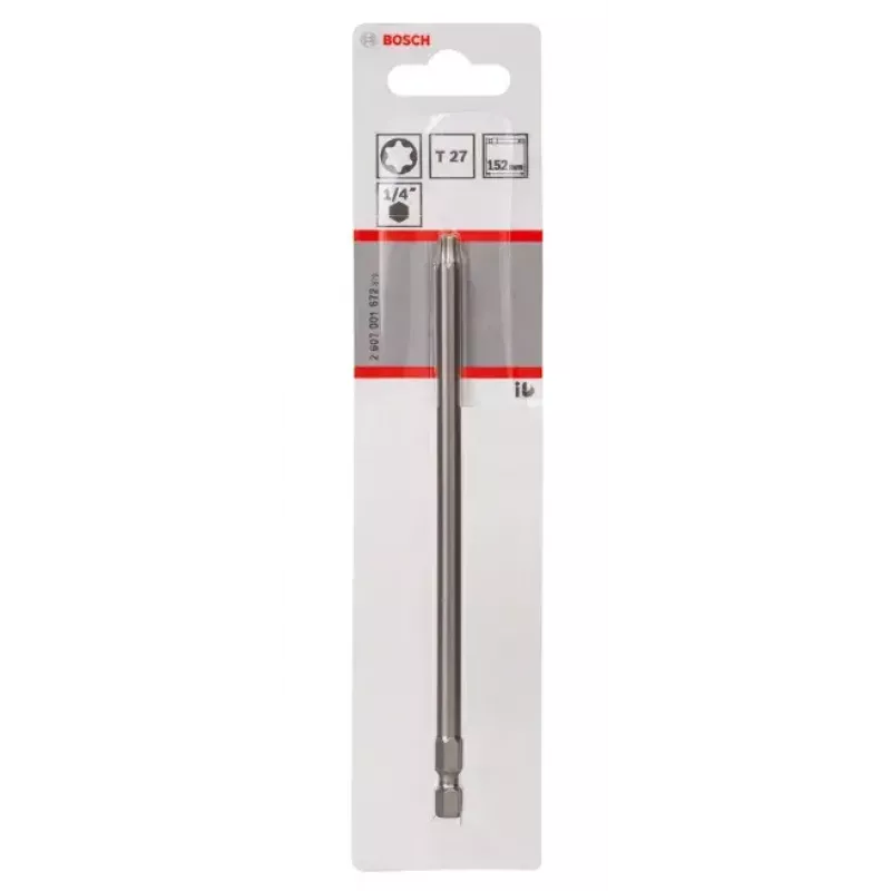 Bosch 2607001672 inserto per cacciavite Torx T27, extra duro, E 6.3, 1 pz.