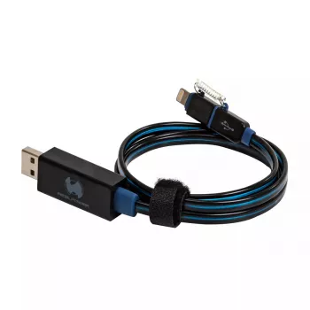 Cavo USB-A/Lightning RealPower 0,75 m nero/blu