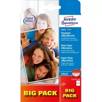 Carta fotografica Avery Classic Inkjet 10x15cm 180g