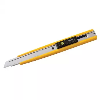 Taglierino C.K Tools T0951 grigio giallo con lama a scatto