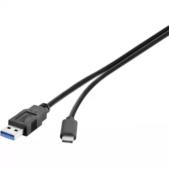 Cavo USB Conrad Renkforce 1460360 USB 3.2 Gen 2 1m USB A USB C nero
