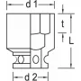 Gedore 1560557 chiave a bussola per avvitatori a impulsi, 1/2 in, esagonale, 30 mm