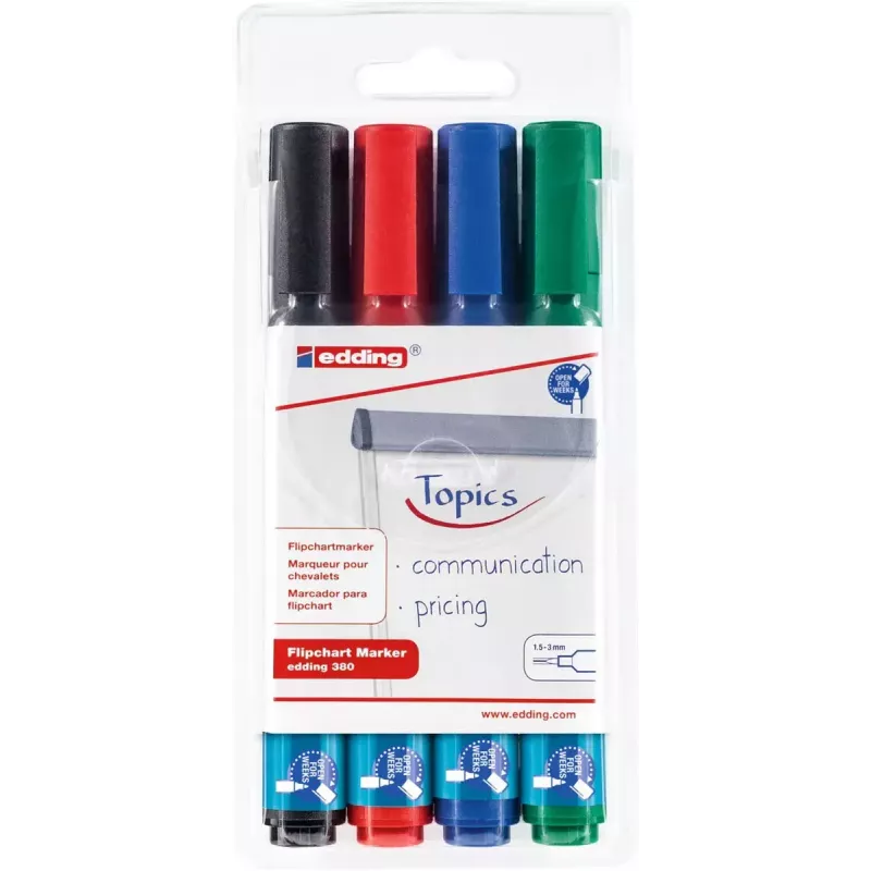 Pennarello Edding 380 Punta bullet Nero Blu Verde Rosso