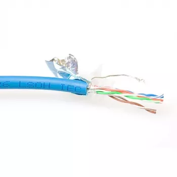 Cavo patch ACT CAT5E F/UTP LSZH trefolo blu 100 m