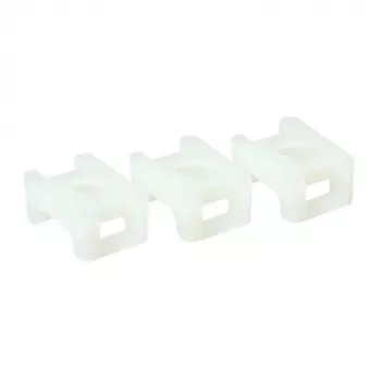 ACT Base di montaggio per fascette con vite, trasparente, bianco, nylon, 100 pz., 23 mm, 16 mm, 9 mm