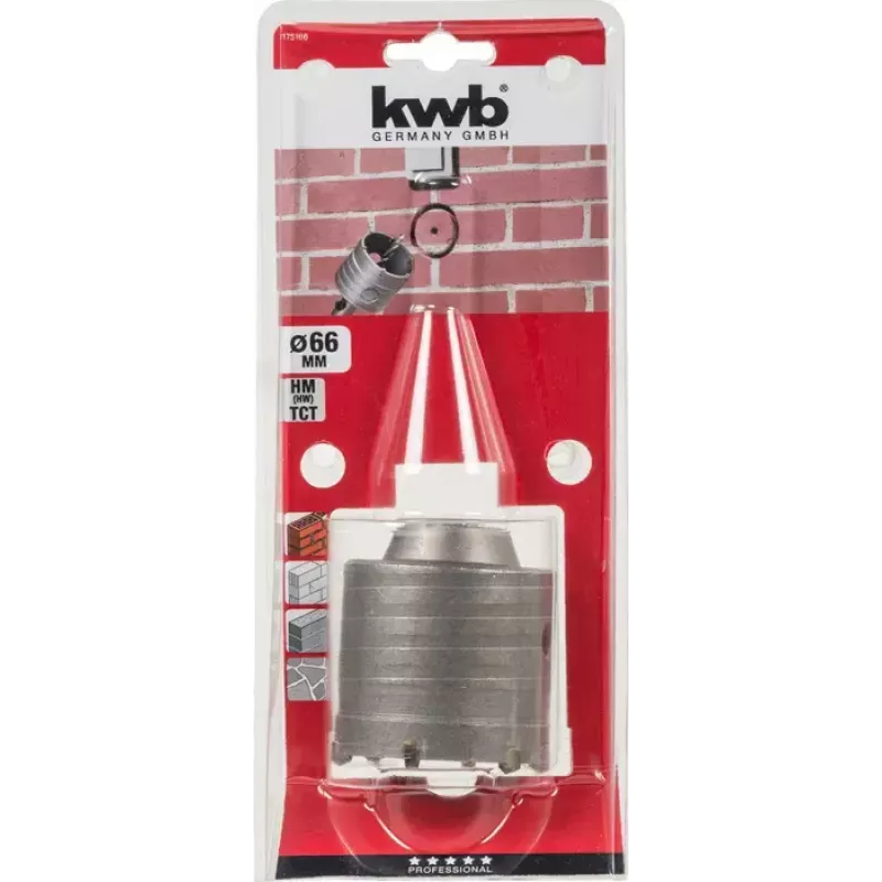 Punta pilota KWB 175166 6,6 cm per calcestruzzo, granito, marmo