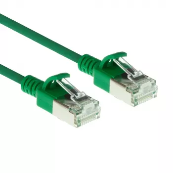 ACT verde 1,5 m LSZH U/FTP CAT6A Datacenter Slimline cavo patch, snagless con connettori RJ45