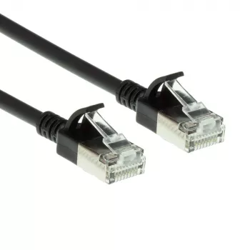 ACT nero 5 metri LSZH U/FTP CAT6A cavo patch Slimline per data center snagless con connettori RJ45