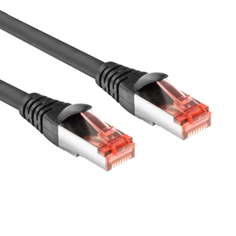ACT nero 1 metro CAT6A U/FTP PVC cavo patch altamente flessibile, snagless con connettori RJ45 snagless