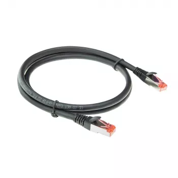 ACT nero 10 metri CAT6A U/FTP PVC cavo patch altamente flessibile, snagless con connettori RJ45 e protezione anti-piega
