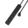 Ciabatta ACT, 6 prese, 3 m, nero