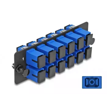 DeLOCK pannello adattatore in fibra ottica SC Simplex UPC 12 porte blu
