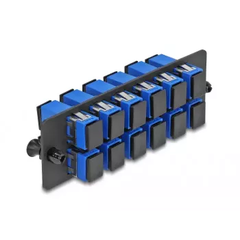 DeLOCK pannello adattatore in fibra ottica SC Simplex UPC 12 porte blu
