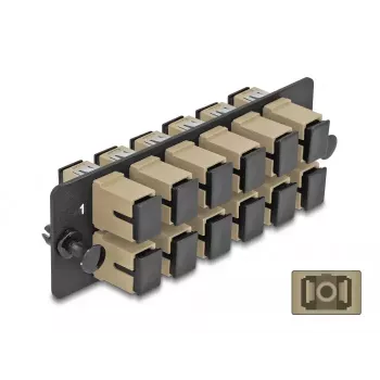DeLOCK pannello adattatore in fibra ottica SC Simplex OM1 OM2 12 porte beige