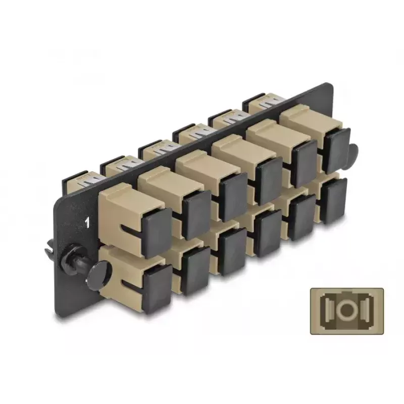 DeLOCK pannello adattatore in fibra ottica SC Simplex OM1 OM2 12 porte beige