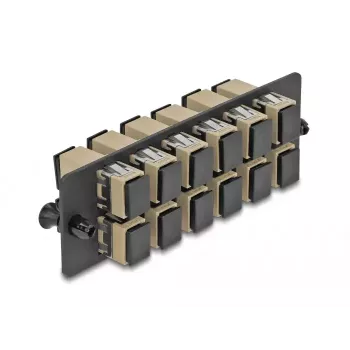 DeLOCK pannello adattatore in fibra ottica SC Simplex OM1 OM2 12 porte beige