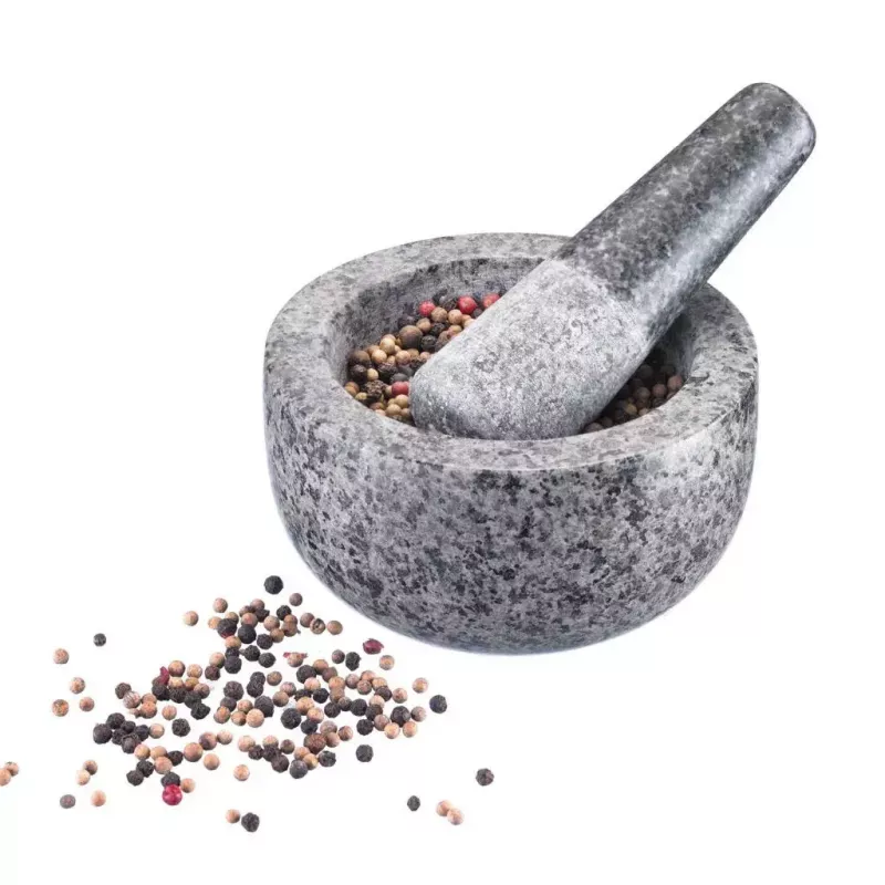 Mortaio e pestello Westmark granito grigio — granito, Ø 13 cm, 131×131 mm