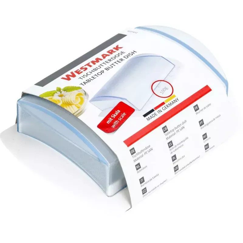 Westmark 21162270 burriera, polipropilene (PP), altezza 5,5 cm, bianca/trasparente
