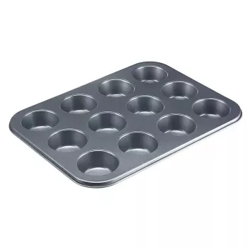 Westmark 32902270 stampo da forno per 12 muffin, rettangolare, acciaio, nero
