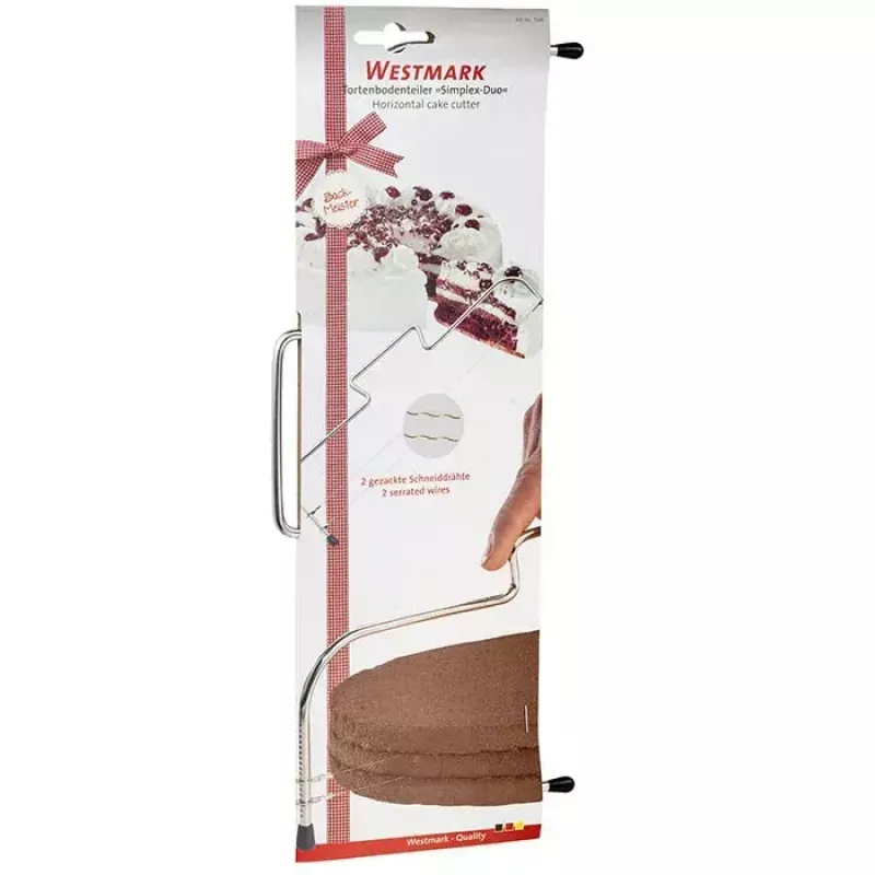Taglia torta a filo Westmark Simplex‑Duo, corpo in acciaio inox, nero, larghezza 320 mm