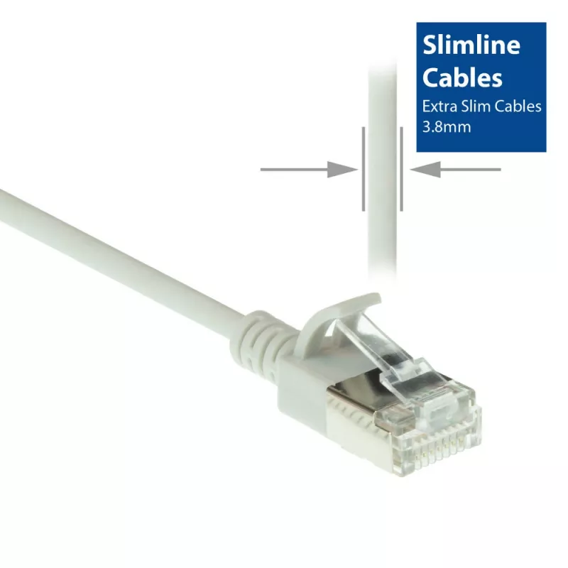 ACT grigio 7 metri LSZH U/FTP CAT6A patch cable slimline per data center snagless con connettori RJ45