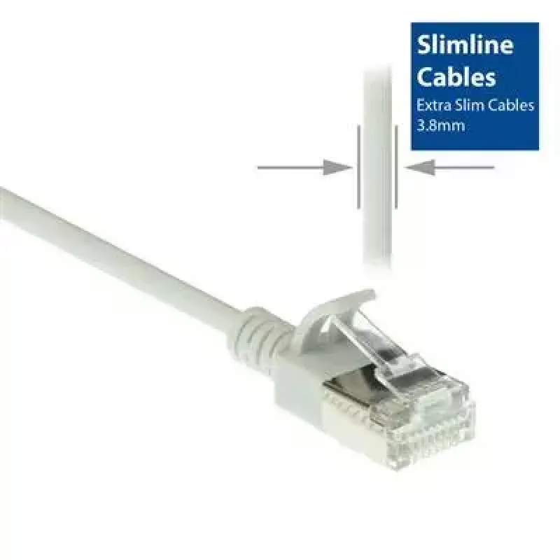 ACT grigio 10 m LSZH U/FTP CAT6A patch cable slimline per data center snagless con connettori RJ45