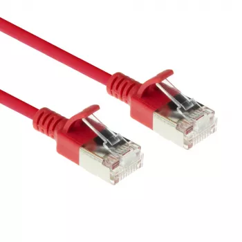 ACT rosso 7 metri LSZH U/FTP CAT6A patch cable slimline per data center con protezione del fermo e connettori RJ45