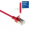 ACT rosso 7 metri LSZH U/FTP CAT6A patch cable slimline per data center con protezione del fermo e connettori RJ45