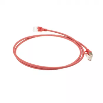 ACT rosso 10 m LSZH U/FTP CAT6A patch cable slimline per data center con connettori RJ45