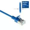 ACT blu 7 m LSZH U/FTP CAT6A patch cable slimline per data center con protezione del fermo e connettori RJ45