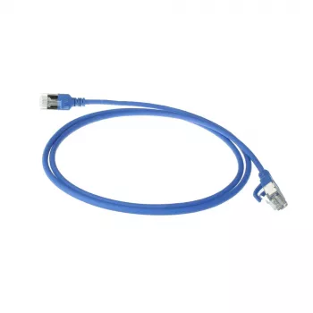ACT blu 10 metri LSZH U/FTP CAT6A patch cable slimline per data center con connettori RJ45 con fermo