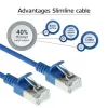 ACT blu 10 metri LSZH U/FTP CAT6A patch cable slimline per data center con connettori RJ45 con fermo