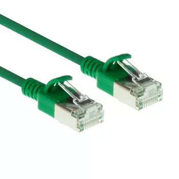 ACT verde 10 metri LSZH U/FTP CAT6A patch cable slimline per data center, snagless con connettori RJ45