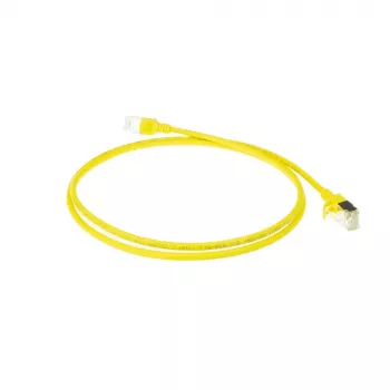 ACT giallo 10 m LSZH U/FTP CAT6A patch cable slimline per data center con connettori RJ45 e protezione antitorsione