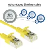 ACT giallo 10 m LSZH U/FTP CAT6A patch cable slimline per data center con connettori RJ45 e protezione antitorsione