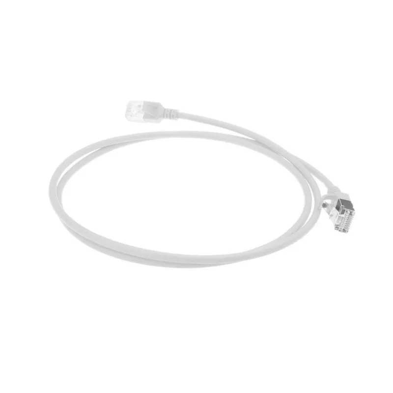 ACT bianco 3 metri LSZH U/FTP CAT6A patch cable slimline per data center snagless con connettori RJ45