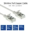ACT grigio 0,15 metri LSZH U/FTP CAT6A patch cable slimline per data center, con protezione del fermo e connettori RJ45